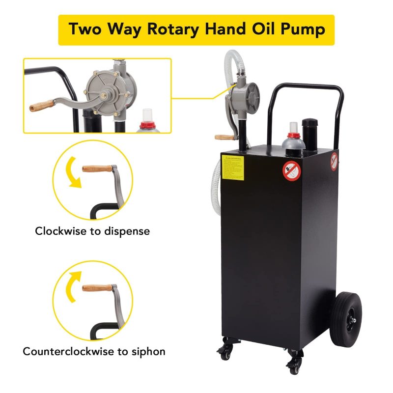 GymChoice Fuel Caddy 30 Gallon Gas Storage Tank，Portable Fuel Tank with Pump and Wheels Portable Fuel Storage Tank for Car, Lawnmower, ATV, Boat, Motorcycle - Image 3