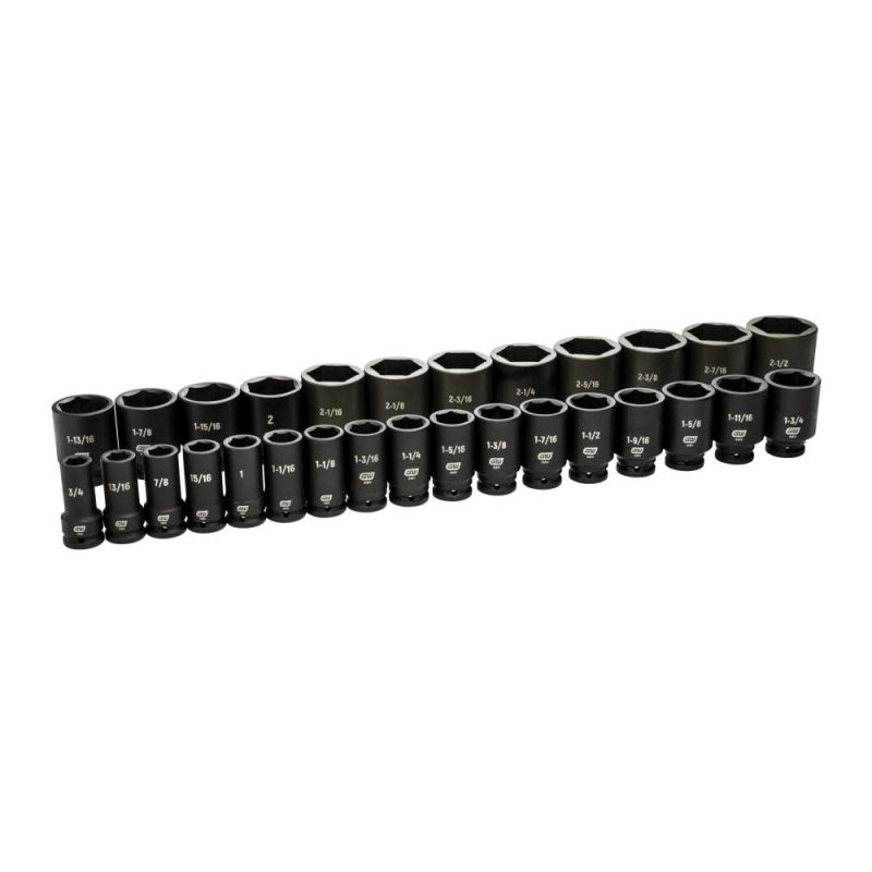 Gearwrench 3/4In Drive 6 Point Deep Sae Impact Socket Set 29Pc