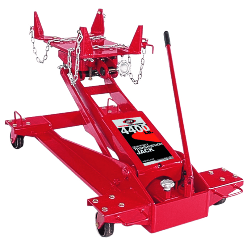 AFF - Transmission Jack - Hydraulic - Floor Style - Square Style W/ Tool Trays - 4,400 Lbs. Capacity - 8.5" Min H to 34" High H - Manual Hand Pump - Heavy Duty