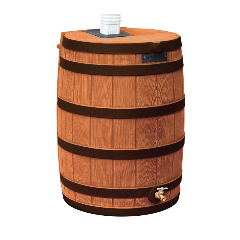 Good Ideas Rain Wizard Rain Collection Rain Barrel Darkened Ribs, Terra Cotta