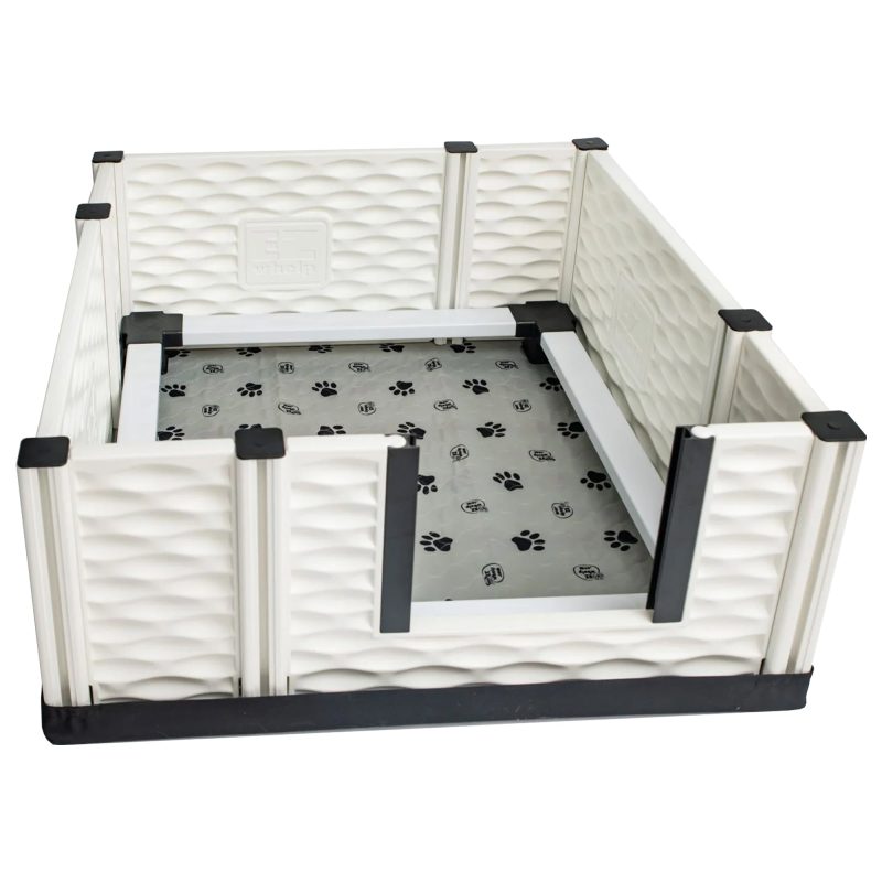 EZclassic 48 x48 Puppy Dog Whelping Box Playpen w/Rails & Liner, Gray(Open Box) - Image 3