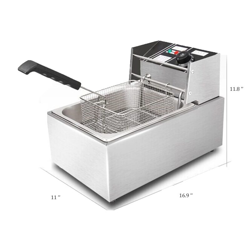 1600W Electric Deep Fryer, Stainless Steel Countertop Fryer Large Capacity, Thickening Multi-functional Fryer Commercial Single-chamber 2.5 Gallon - Image 10