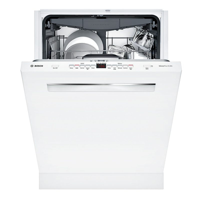 Bosch - 500 Series 24" Pocket Handle Dishwasher with Stainless Steel Tub - White - Image 4