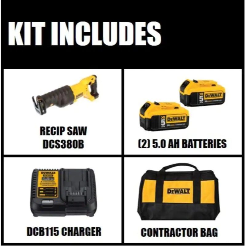 DEWALT 20-Volt MAX Cordless Reciprocating Saw with (2) 20-Volt Batteries 5.0Ah and Charger💝 Last Day For Clearance - Image 2