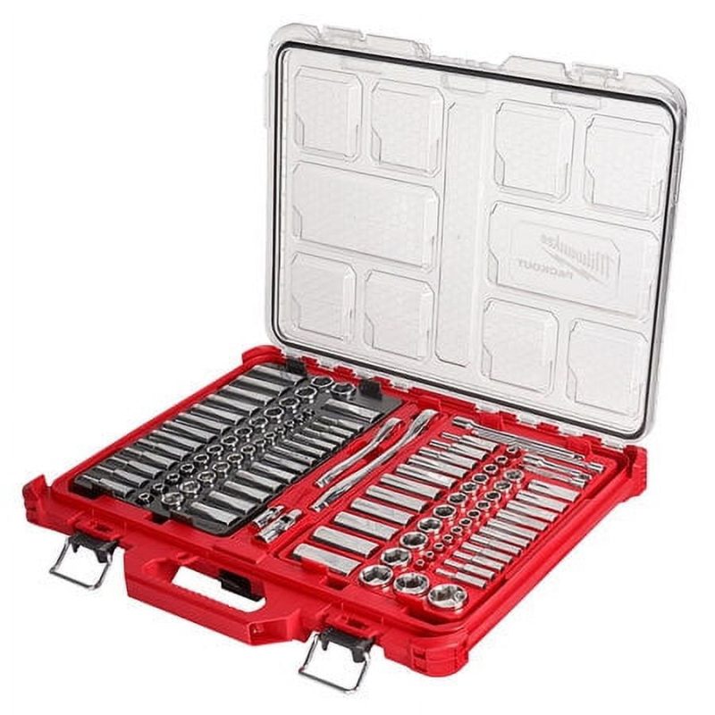 Milwaukee 48-22-9486 106-Piece 1/4 in. and 3/8 in. SAE and Metric Ratchet and Socket Set with PACKOUT Low-Profile Organizer - Image 4