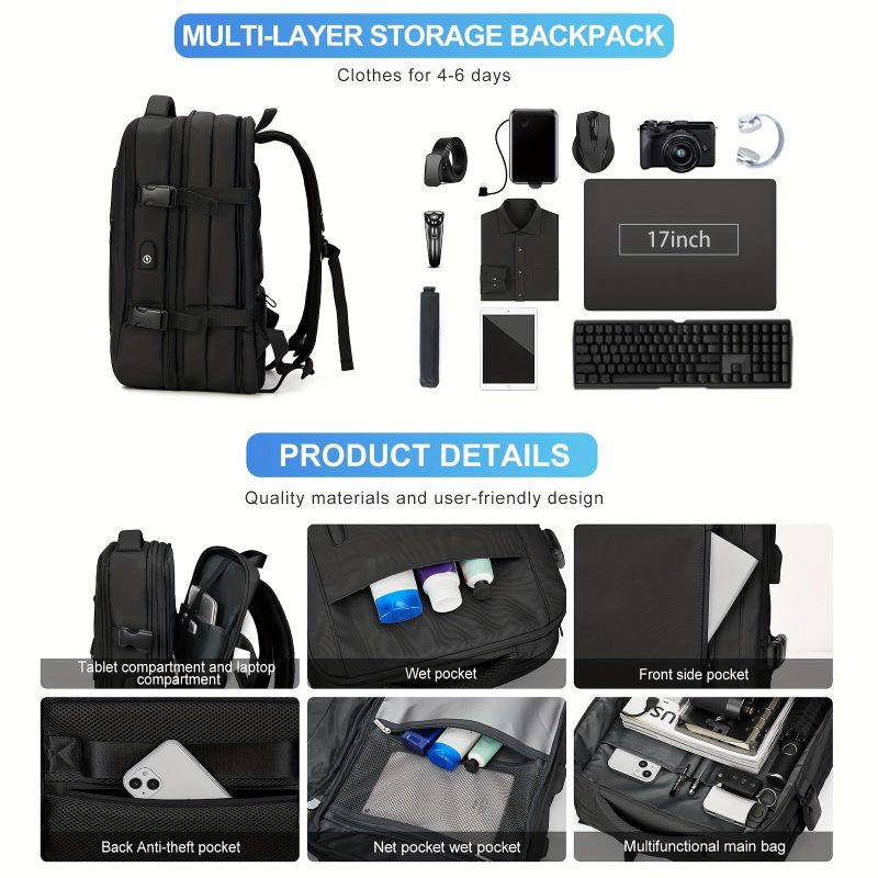 15.6" Large Capacity Business Travel Backpack - Image 4