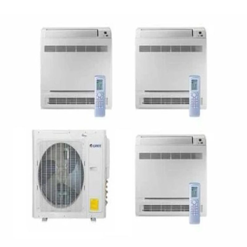 GREE Multi+ Ultra Series 24,000 BTU 3-Zone Mini Floor Console 9K+12K+12K Ductless Mini-Split System