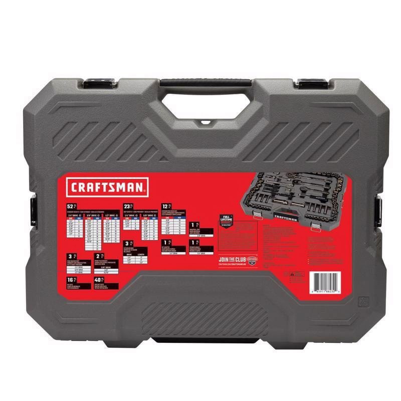 Craftsman OVERDRIVE 1/4 & 3/8 & 1/2 in. drive Metric/SAE 6 Point Mechanic's Tool Set 154 pc - Image 6