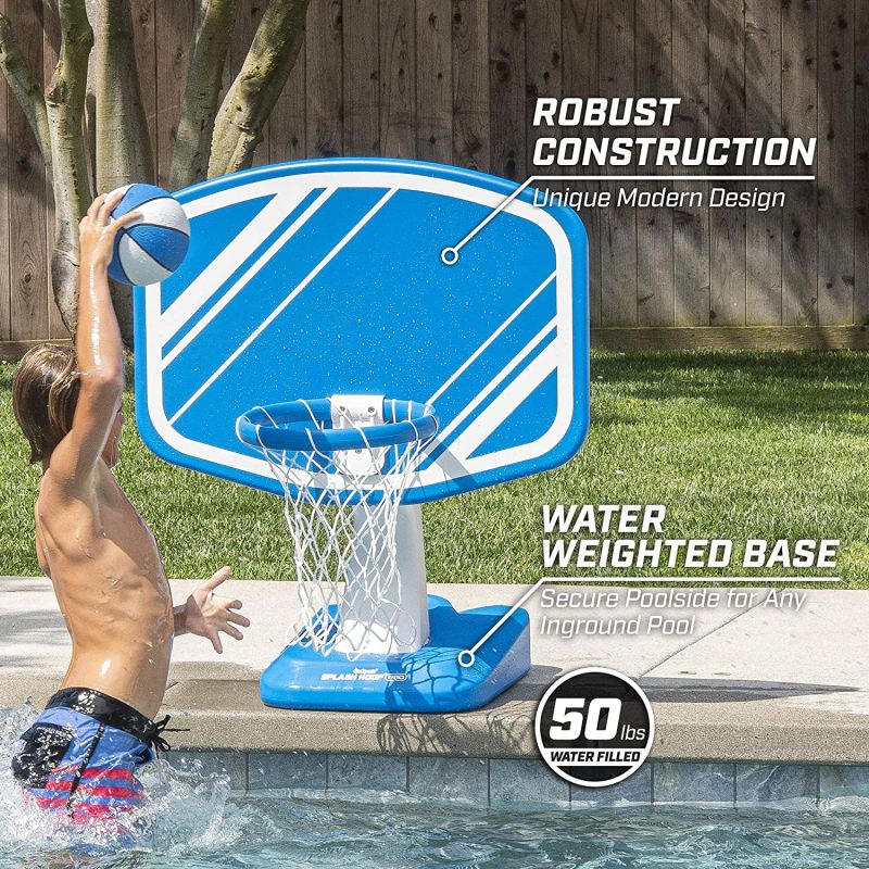 GoSports Splash Hoop Swimming Pool Basketball Game�� Includes Poolside Water Basketball Hoop�� 2 Balls and Pump - Image 4