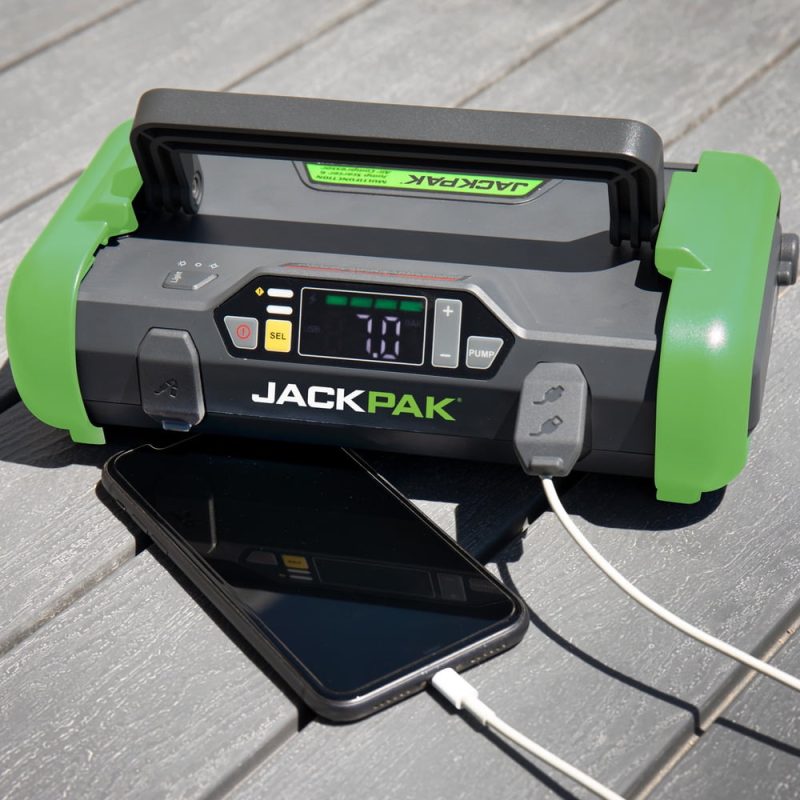 JackPak 2500 Amp Portable 4-1 Jump Starter, Air Compressor, Flashlight & Charger, USB - Image 6