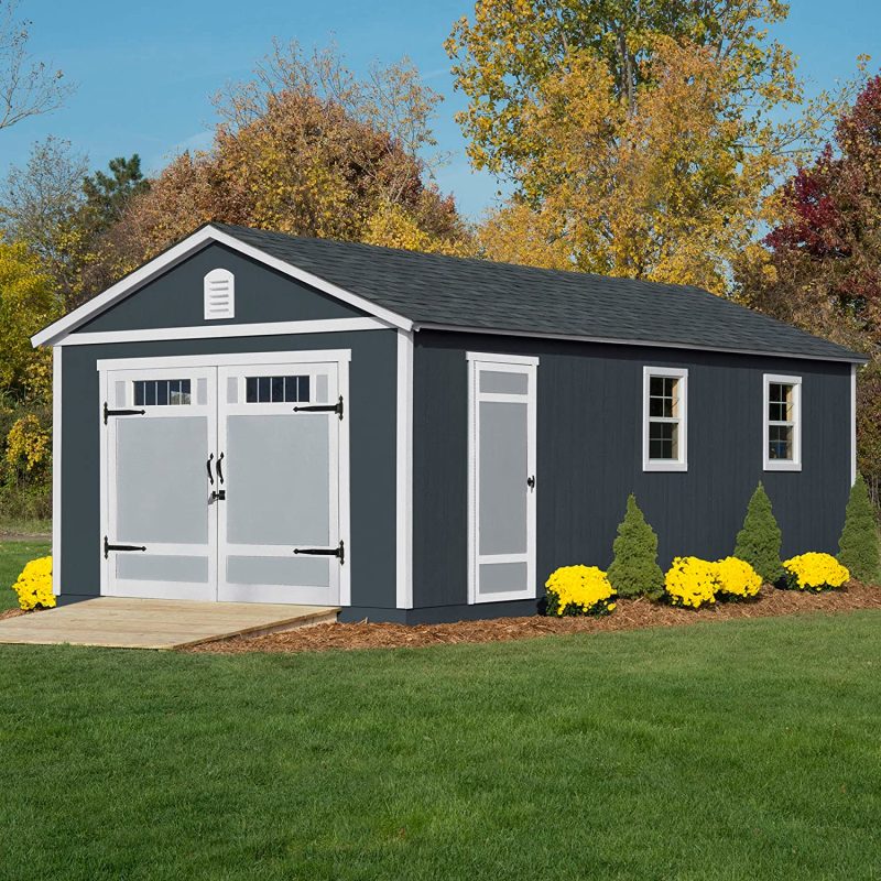 Handy Home Products Manhattan 12 ft. x 24 ft. Garage Wood Shed - Image 3