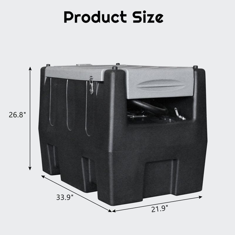 Zimtown Portable Diesel Tank, 58 Gallon Diesel Tank, Portable Fuel Tank, Black - Image 2