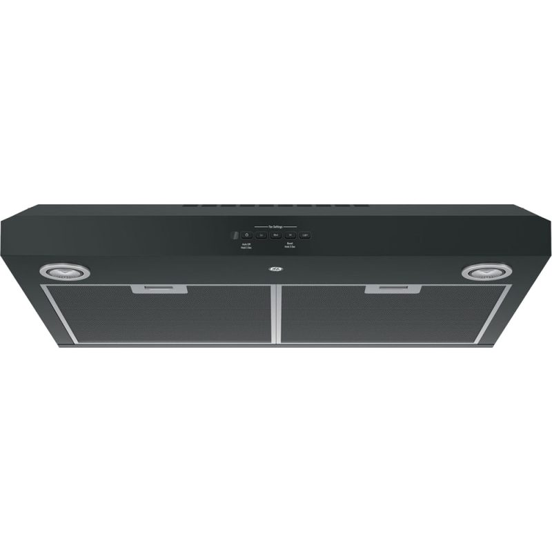 GE - 30" Convertible Range Hood - Black on black