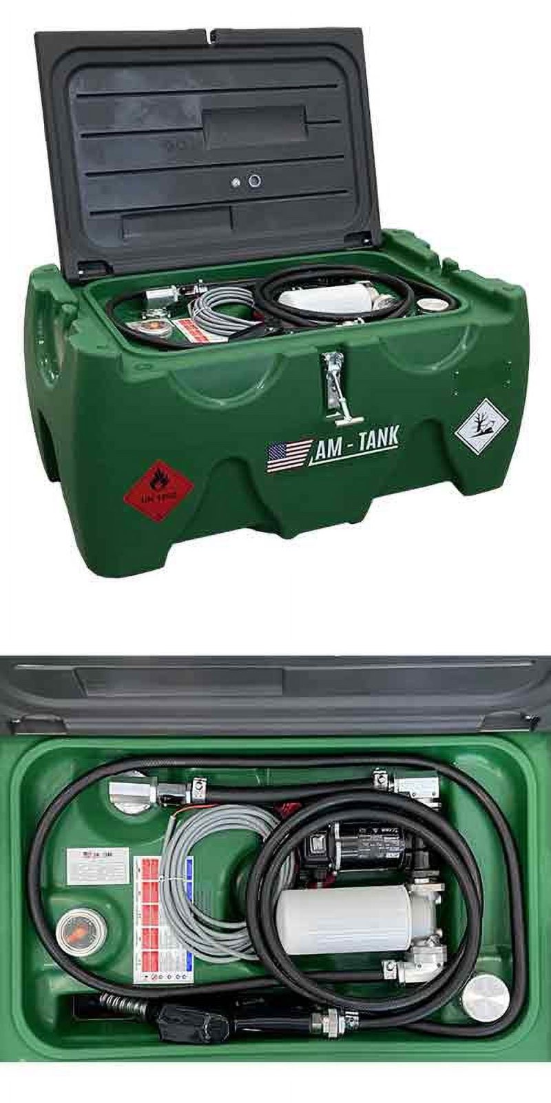 AM-TANK 40 DIESEL: Portable 40 gal Diesel Tank Low Profile with 12V Pump, Particulate and Water Filter, 13ft Hose and Auto-Nozzle. - Image 7