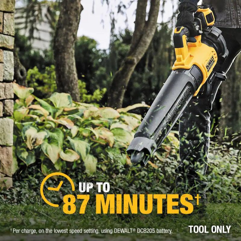 DEWALT DCBL722P1 20V MAX 125 Mph 450 CFM Brushless Cordless Battery Powered Handheld Leaf Blower with (1) 5Ah Battery and Charger - Image 9