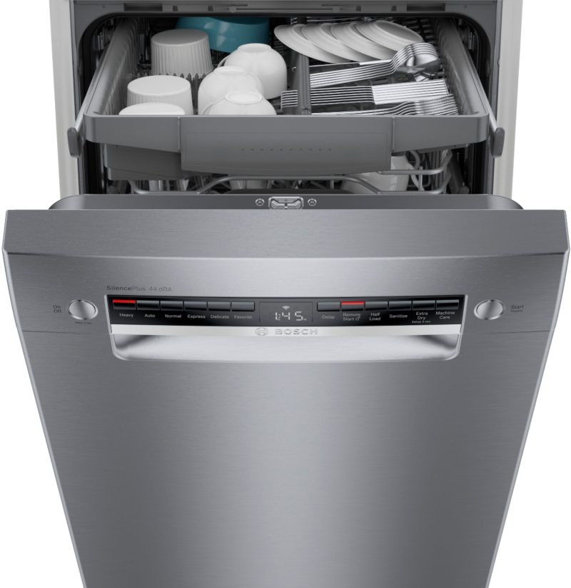 Bosch - 800 Series 18" Front Control Smart Built-In Stainless Steel Tub Dishwasher with 3rd Rack, 44 dBA - Stainless steel - Image 9