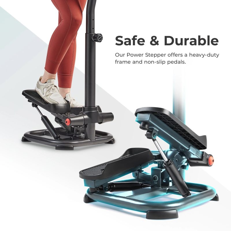 Sunny Health & Fitness Duo Function Premium Heavy Duty 330 LB Capacity Power Stepper with Resistance Bands, Space-Saving Low Impact Peddle w SunnyFit® App Enhanced Connectivity - SF-S021055… - Image 5