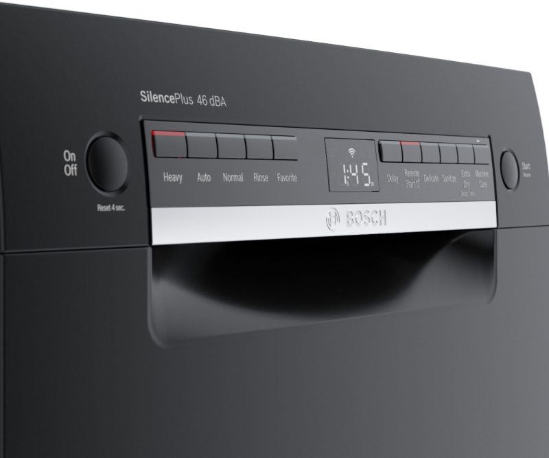 Bosch - 300 Series 18" Front Control Smart Built-In Dishwasher with 3rd Rack and 46 dBA - Black - Image 4