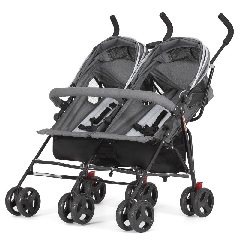 Dream On Me Volgo Twin Umbrella Stroller, Dark and Light Grey - Image 6