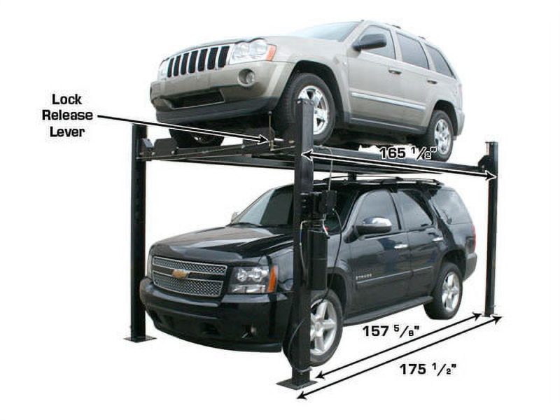 Atlas Automotive Equipment Atlas Equipment Garage PRO8000EXT Extra Tall Portable Hobbyist 8,000 lb. Capacity 4-Post Lift - Image 3