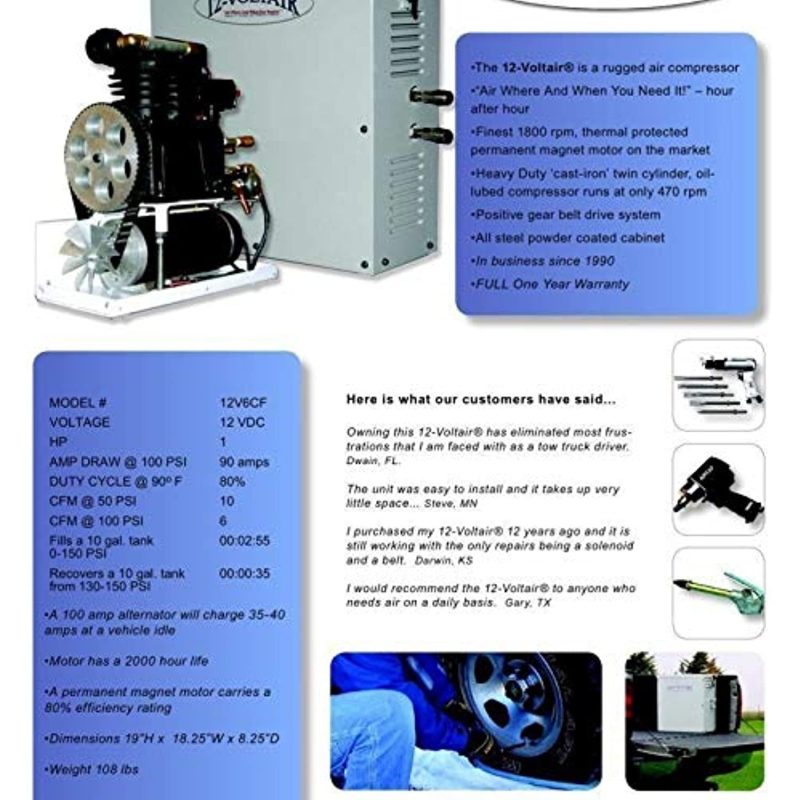 Voltair Heavy Duty 12V AIR Compressor for Service and Farm Trucks - Image 3