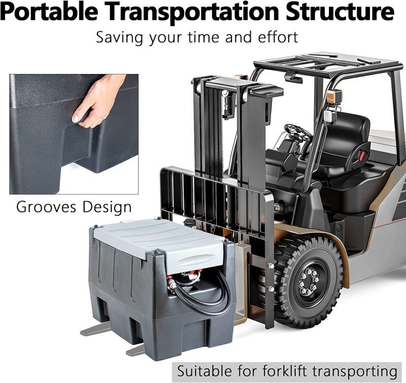 TECSPACE 58 Gallon Gasoline Tank, Portable Fuel Tank with 12V Electric Fuel Transfer Pump, 40 GPM Gasoline Fuel Tank with 4 Meters Hose for Gasoline Transportation (Black, 58 gal) - Image 3