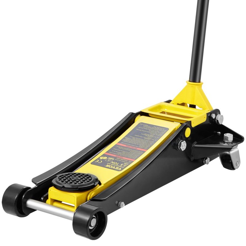 BENTISM Low Profile Floor Jack 2.5 Ton (5500 lbs), Aluminum and Steel Hydraulic Racing Floor Jack, Dual Piston Quick Lift Pump, 3.64""-19.49"" Height Lifting Range, Yellow+Black - Image 9