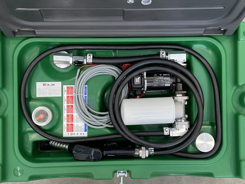 AM-TANK 40 DIESEL: Portable 40 gal Diesel Tank Low Profile with 12V Pump, Particulate and Water Filter, 13ft Hose and Auto-Nozzle. - Image 5