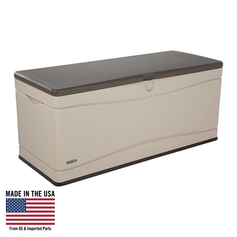 Lifetime Heavy-Duty 130 Gallon Plastic Deck Box, Desert Sand - Image 10