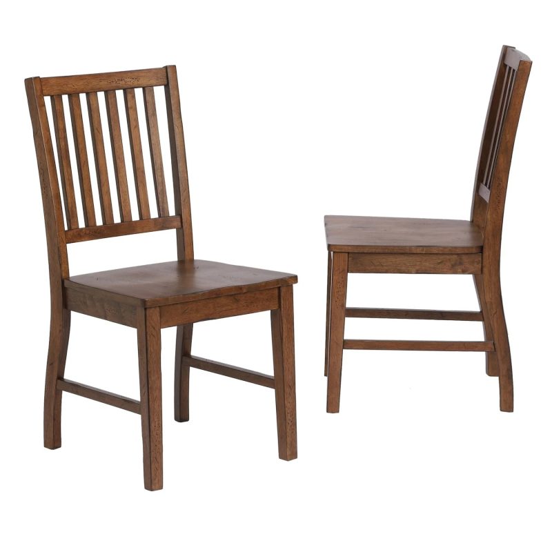 HomeStock Slat Back Dining Chair , Set Of 2 , Amish Brown - Image 2