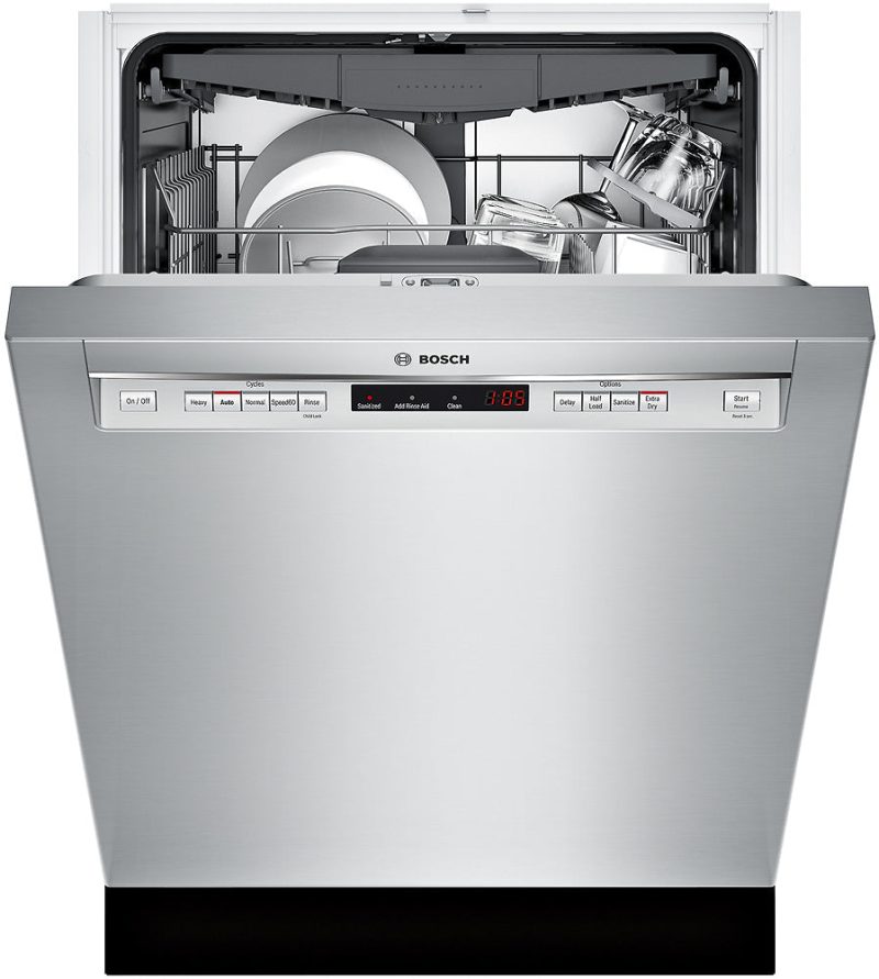 Bosch - 300 Series 24" Recessed Handle Dishwasher with Stainless Steel Tub - Stainless steel - Image 7