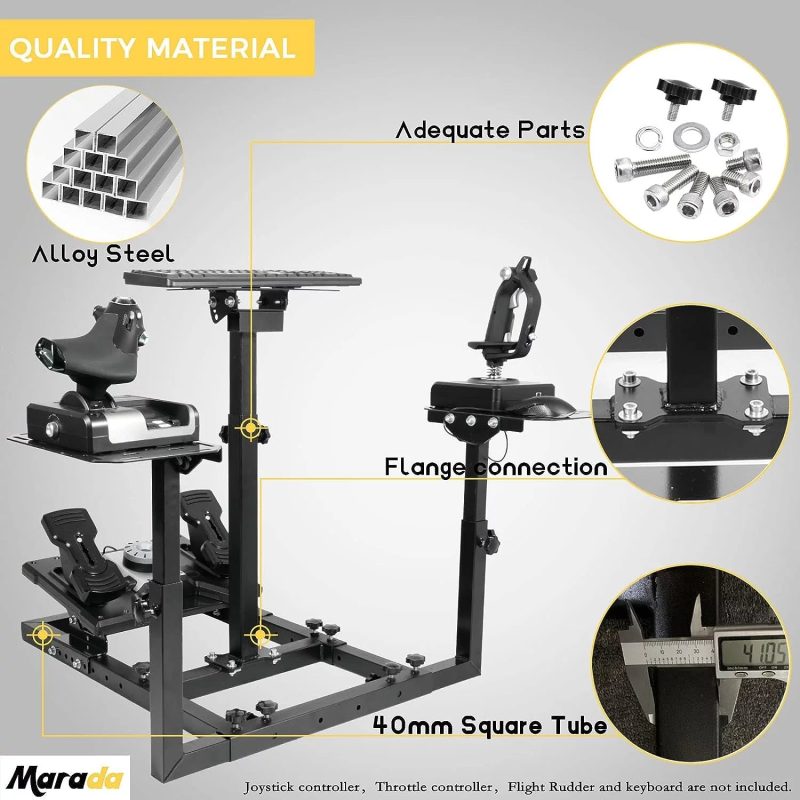 Marada Flight Simulator Cockpit Racing Wheel Stand Adjustable Fit for Thrustmaster HOTAS Warthog - Image 3