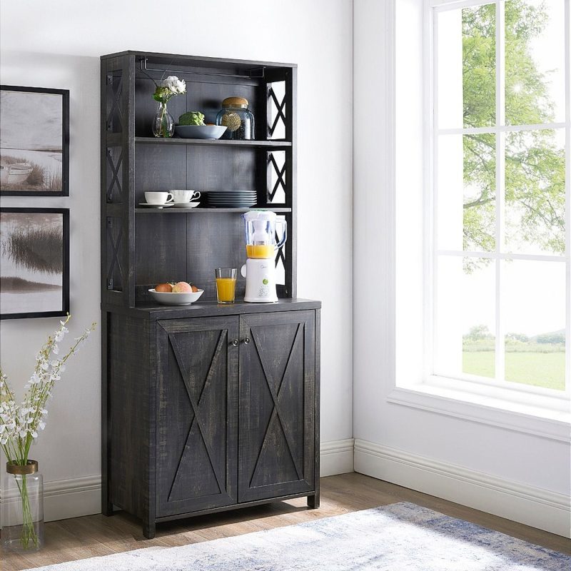 Microwave Stand Hutch Storage Cabinet - Image 7