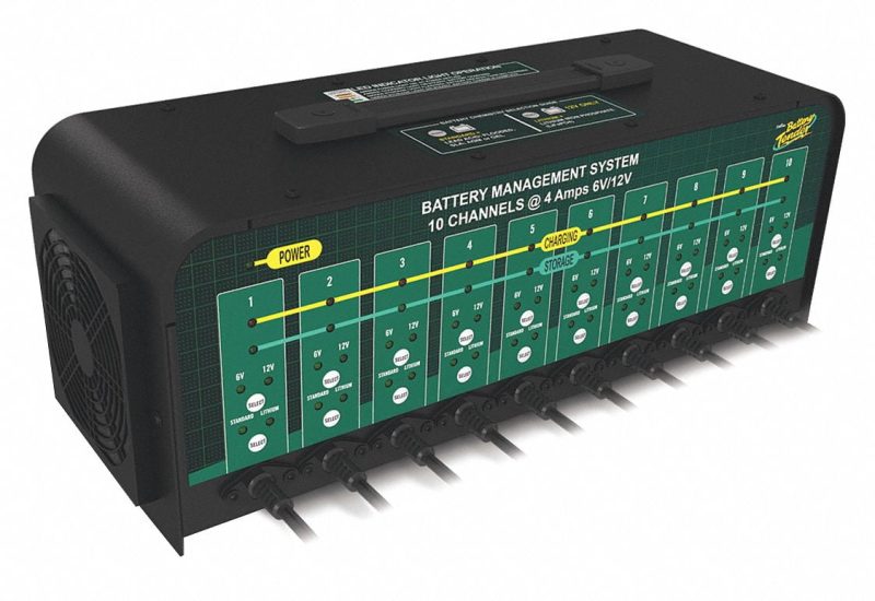 Battery Tender 10 Bank Multibank Charger - 40 AMP (4 AMPs Per Bank) - Selectable 12V / 6V - Smart and Switchable 12V Multi Battery Charger and Maintainer for Automotive and Marine - 021-0134-DL-WH