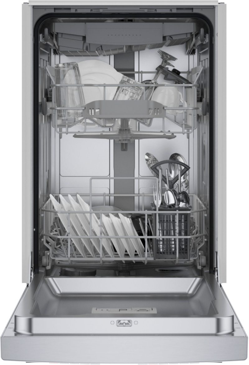 Bosch - 300 Series 18" Front Control Smart Built-In Dishwasher with 3rd Rack and 46 dBA - Silver - Image 13