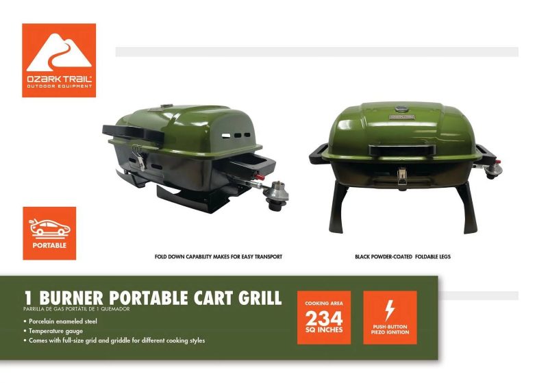 Ozark Trail Portable 1 Burner Propane Grill with Interchangeable Griddle Plate - Image 8