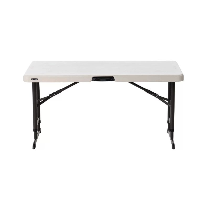 Lifetime Products 4 ft. Commercial Adjustable Folding Table， White