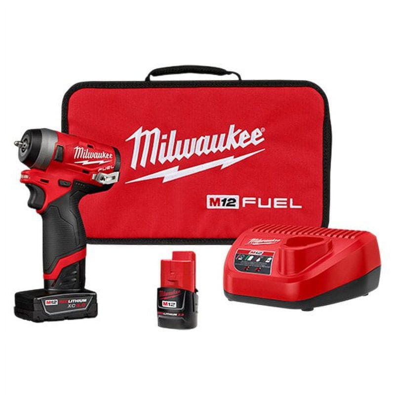 Milwaukee 2552-22 - M12 Fuel 1/4" 12V 2.0Ah Li-Ion Cordless Stubby Impact Wrench Kit