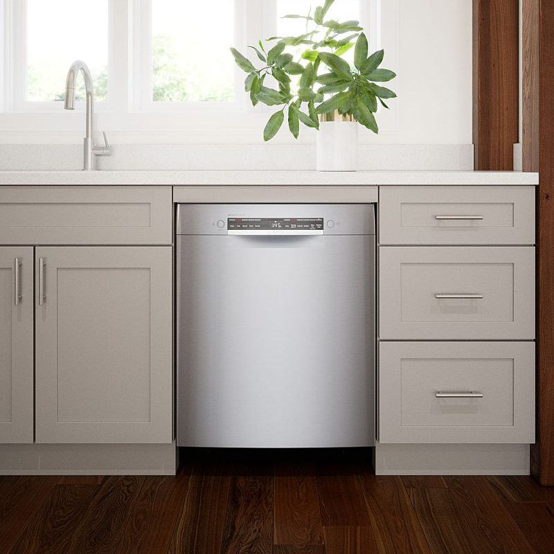 Bosch - 300 Series 24" Front Control Smart Built-In Dishwasher with 3rd Rack and 46 dBA - Silver - Image 7