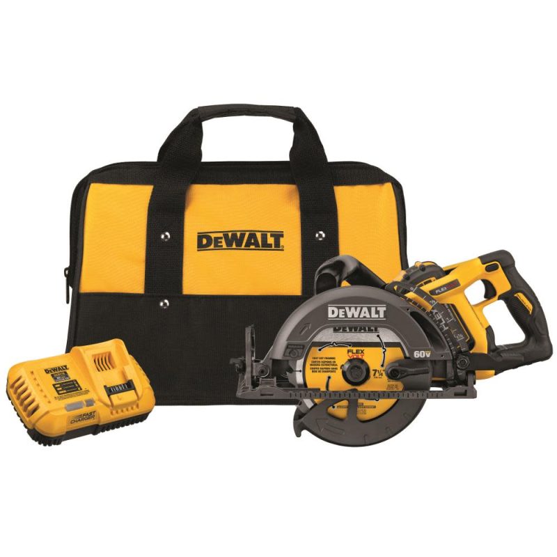 FLEXVOLT 60V MAX* 7-1/4 Worm Drive Style Saw (9.0Ah Battery) Kit DCS577X1 from