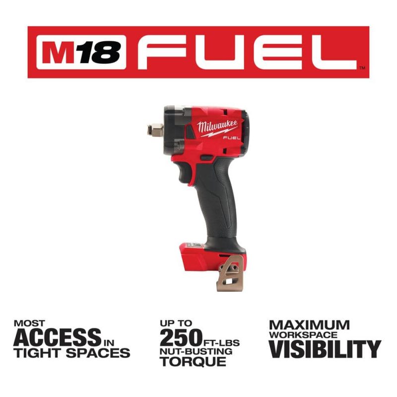 M18 FUEL GEN-3 18V Lithium-Ion Brushless Cordless 1/2 in. Compact Impact Wrench with Friction Ring (Tool-Only) 2855-20 - Image 2