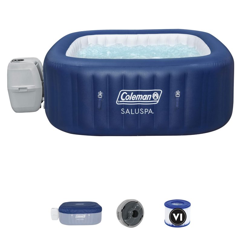 Coleman Atlantis SaluSpa 140 AirJet Square 4-6 Person Inflatable Hot Tub, Blue💝 Last Day For Clearance - Image 3