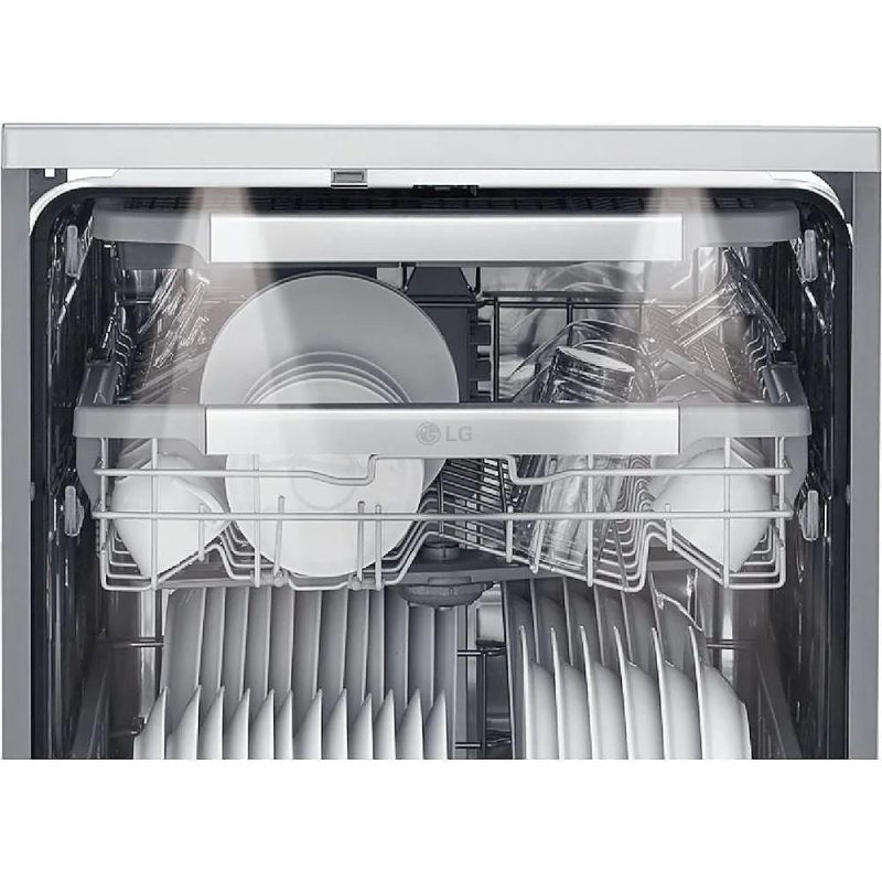 LG - SIGNATURE Top Control Built-In Dishwasher with Stainless Steel Tub, TrueSteam, 3rd Rack, 38dBA - Textured steel