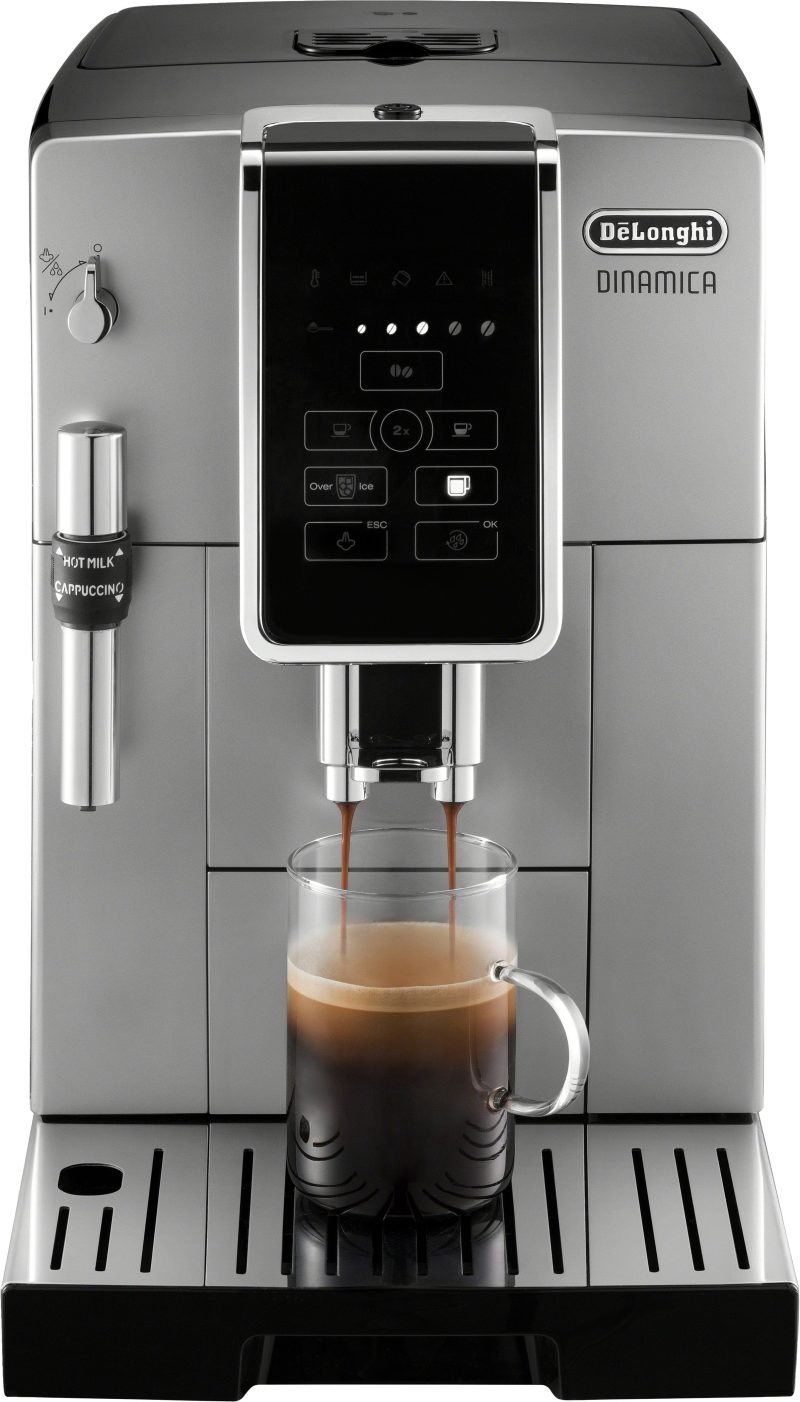 De'Longhi - Dinamica TrueBrew Over Ice Fully Automatic Coffee and Espresso Machine- Chrome and Black - Image 2