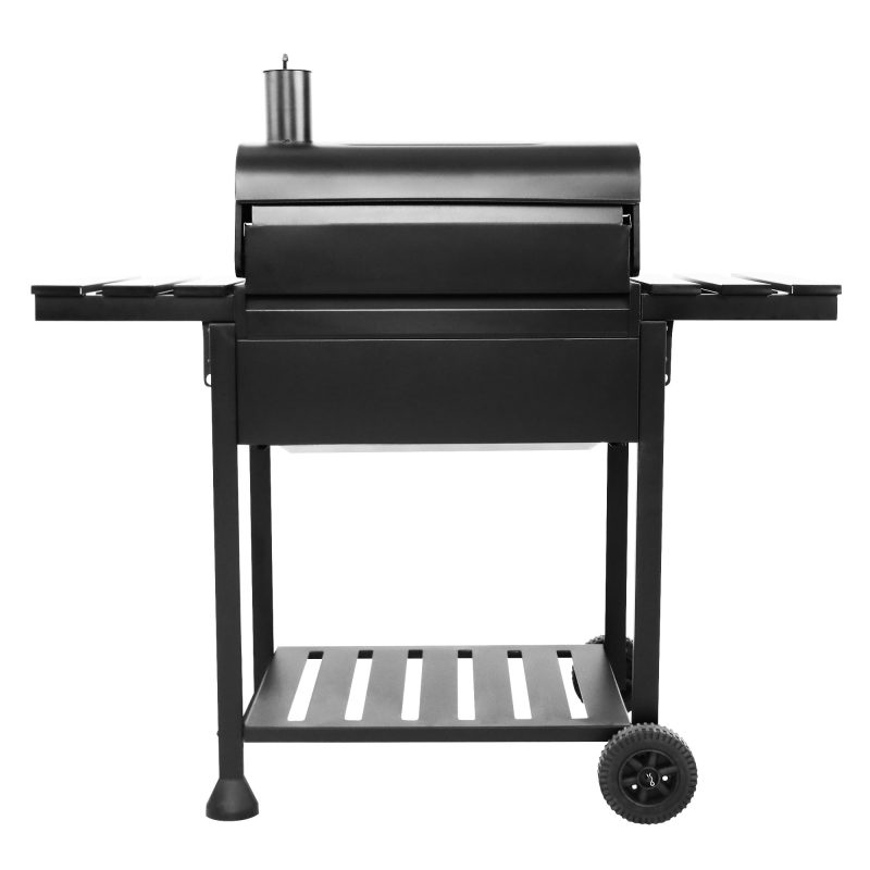 Royal Gourmet CD1824EN 24u201d Charcoal Grill Outdoor Smoker with Side Tables Backyard Griller Party BBQ Picnic Patio Cooking, Black - Image 4