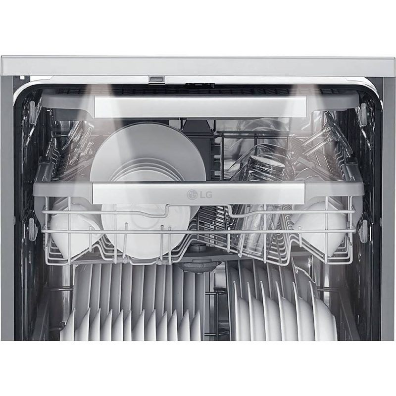 LG - STUDIO 24" Top Control Built-In Dishwasher with TrueSteam, Light, 3rd Rack, 40dBA - Stainless steel