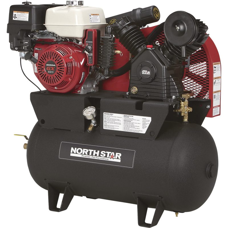 NorthStar Portable Gas Powered Air Compressor - Honda GX390 OHV Engine, 30-Gallon Horizontal Tank, 24.4 CFM at 90 PSI - Image 6