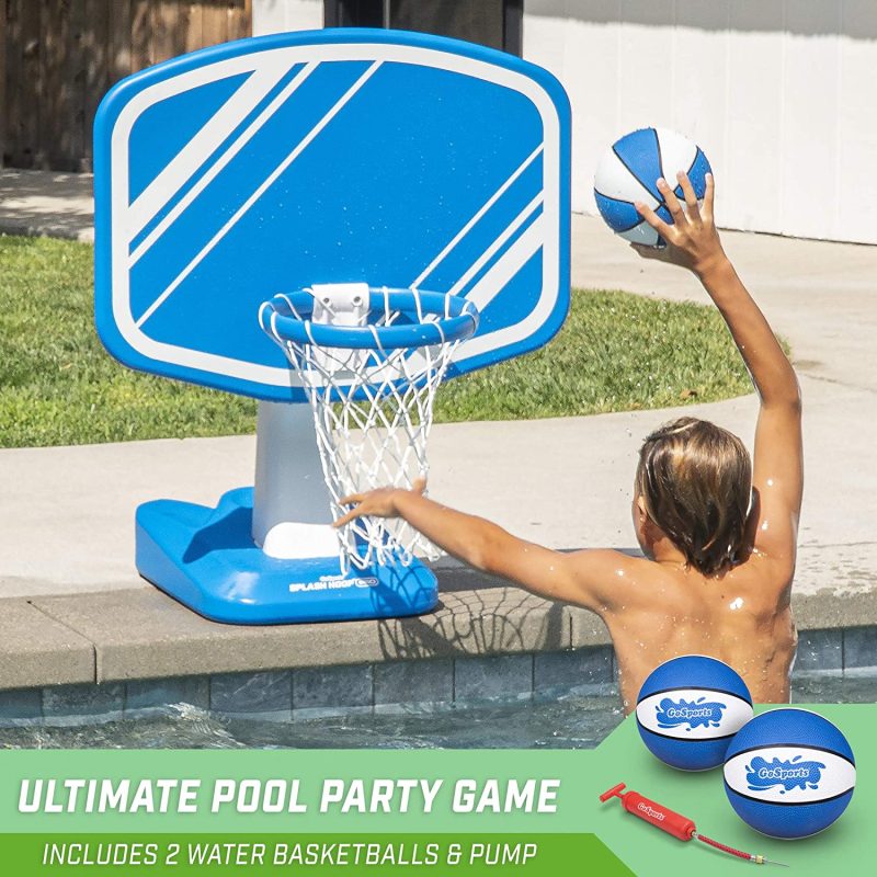 GoSports Splash Hoop Swimming Pool Basketball Game�� Includes Poolside Water Basketball Hoop�� 2 Balls and Pump - Image 2