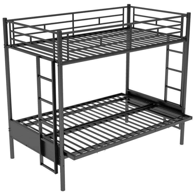 Merax Twin-over-Full Futon Metal Bunk Bed for Children's Bedroom - Image 6