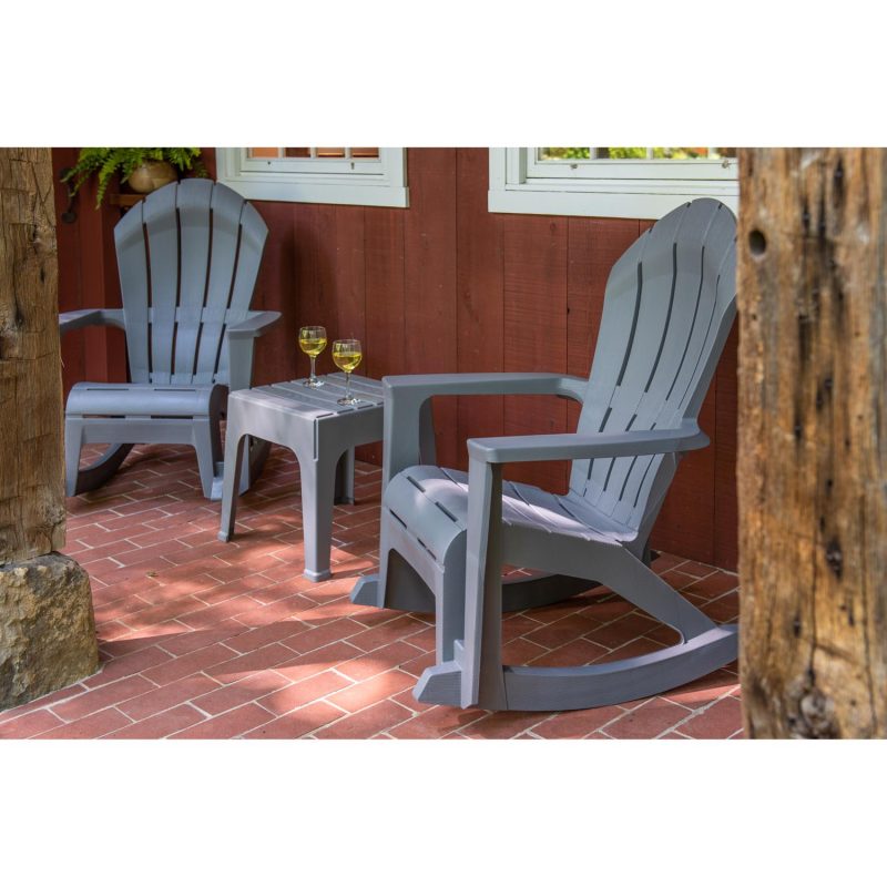 Adams Big Easy Westport Gray Resin Frame Adirondack Rocker - Image 3